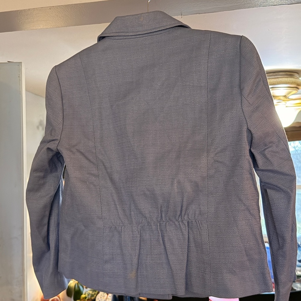 Talbots Gray Textured Blazer Jacket - image 1